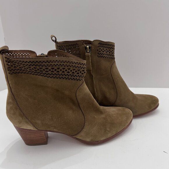 Aerin Women's Heeled Ankle Boot Bootie 'Tilstone' Tan Size 6 M Italian Leather - Picture 4 of 9